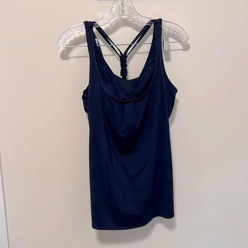 Athleta Women’s Back Tie Blousy Tankini Top (Top Only) / Size S / Navy Blue